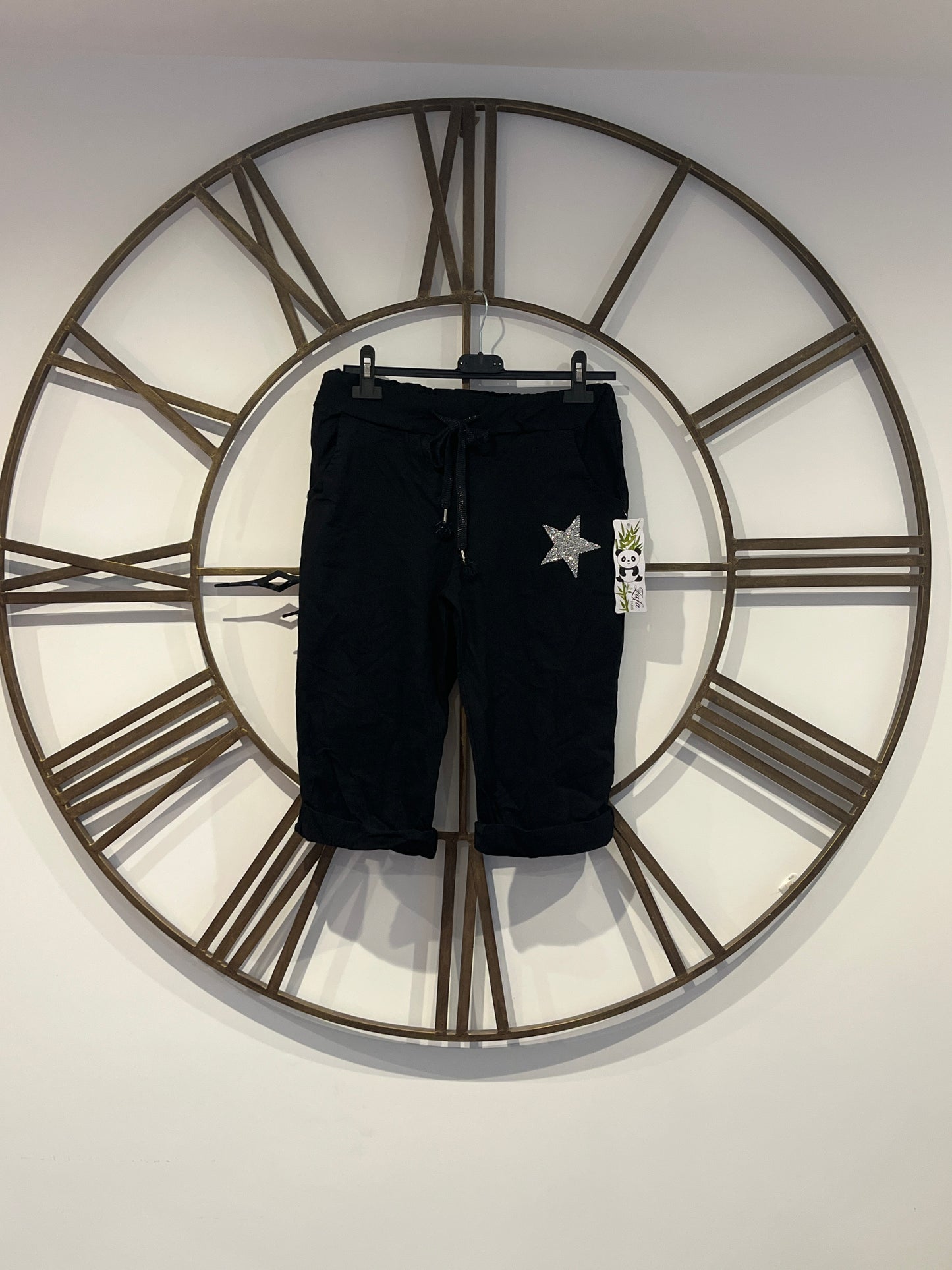 Cropped Pants with Star Patch