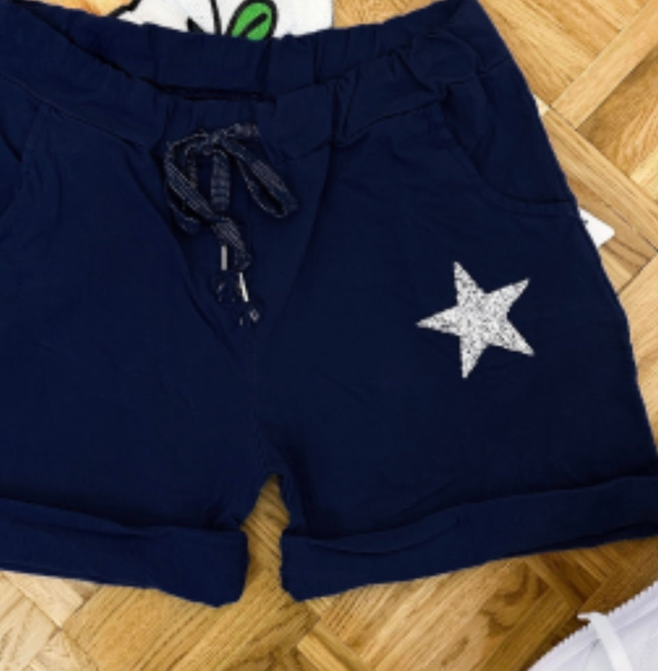 Crinkled Shorts Pocket  Star