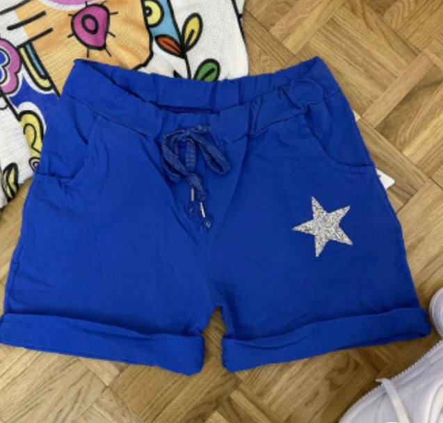 Crinkled Shorts Pocket  Star